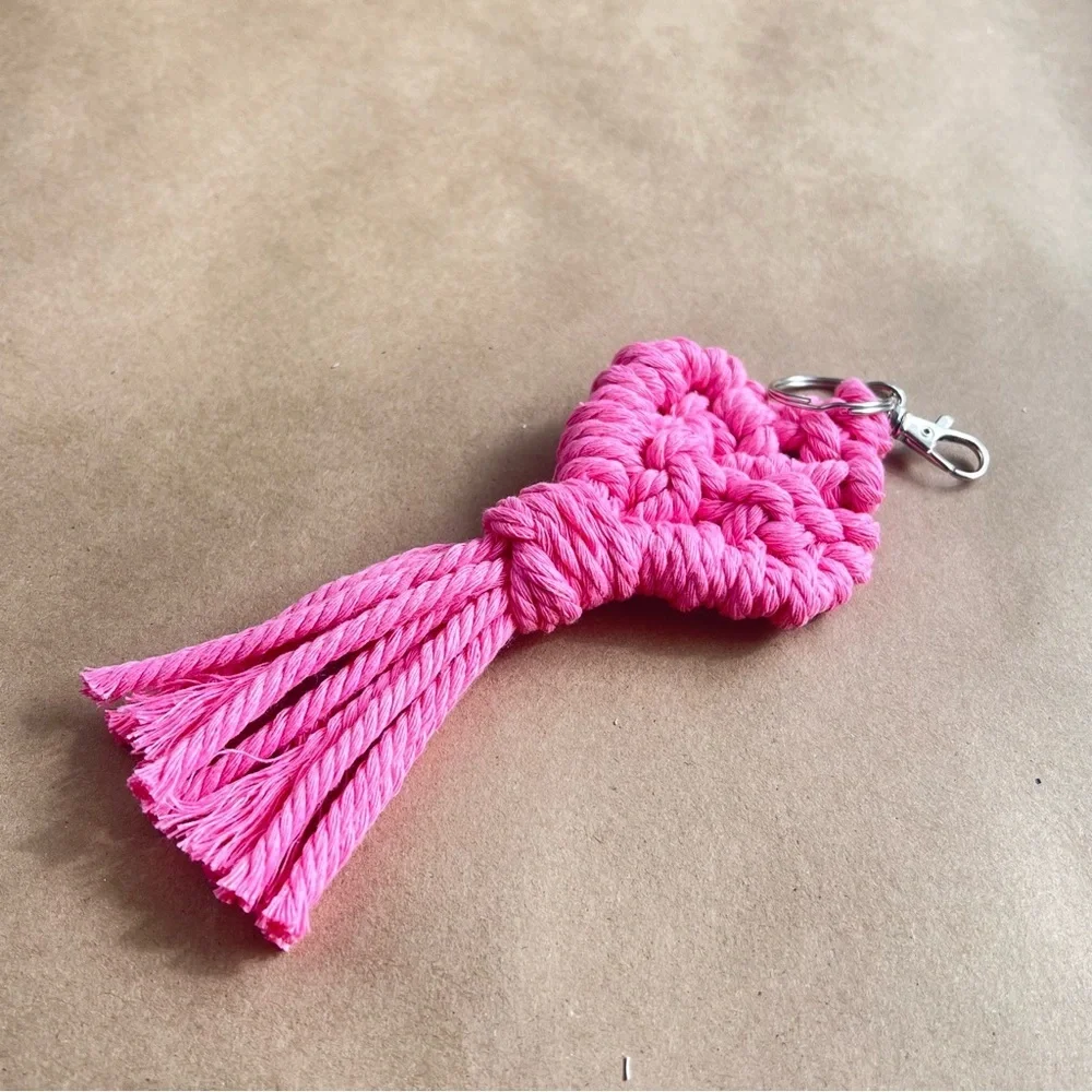 Handmade Handcrafted Macrame Keychain HEART